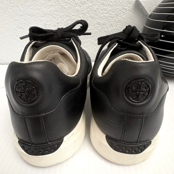 Tory Burch Howell Court Women Black Leather Lace Up Sneakers Shoes Size 10 - Picture 3 of 12